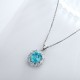 Ruif Jewelry Classic Design PT950 Platinum 7.44ct Lab Grown Paraiba Pendant And 1.469ct Lab Diamond Pendant Gemstone Jewelry Ruif Jewelry Classic Design PT950 Platinum 7.44ct Lab Grown Paraiba Pendant And 1.469ct Lab Diamond Pendant Gemstone Jewelry