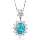 Ruif Jewelry Classic Design PT950 Platinum 4.61ct Lab Grown Paraiba Pendant And 1.649ct Lab Diamond Pendant Gemstone Jewelry