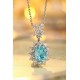 Ruif Jewelry Classic Design PT950 Platinum 4.61ct Lab Grown Paraiba Pendant And 1.649ct Lab Diamond Pendant Gemstone Jewelry