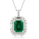 Ruif Jewelry Classic Design PT950 Platinum 3.1ct Lab Grown Emerald And 1.287ct Lab Grown Diamong Pendant Gemstone Jewelry