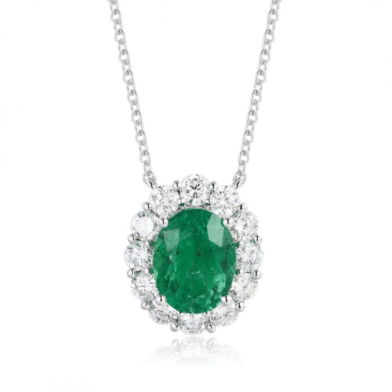 Ruif Jewelry Classic Design PT950 Platinum 1.86ct Lab Grown Emerald And 0.8775ct Lab Grown Diamong Pendant Gemstone Jewelry Ruif Jewelry Classic Design PT950 Platinum 1.86ct Lab Grown Emerald And 0.8775ct Lab Grown Diamong Pendant Gemstone Jewelry