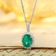 Ruif Jewelry Classic Design PT950 Platinum 1.45ct Lab Grown Emerald And 0.311ct Lab Grown Diamong Pendant Gemstone Jewelry Ruif Jewelry Classic Design PT950 Platinum 1.45ct Lab Grown Emerald And 0.311ct Lab Grown Diamong Pendant Gemstone Jewelry
