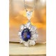 Ruif Jewelry Classic Design PT950 Platinum 4.97ct Lab Grown Sapphire And 3.911ct Lab Grown Diamond Nacklace Gemstone Jewelry