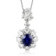 Ruif Jewelry Classic Design PT950 Platinum 3.8ct Lab Grown Sapphire And 3.78ct Lab Grown Diamond Pendant Gemstone Jewelry