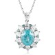 Ruif Jewelry Classic Design PT950 Platinum 6.65ct Lab Grown Paraiba Pendant And 3.472ct Lab Diamond Pendant Gemstone Jewelry