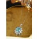 Ruif Jewelry Classic Design PT950 Platinum 6.65ct Lab Grown Paraiba Pendant And 3.472ct Lab Diamond Pendant Gemstone Jewelry