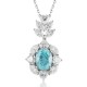 Ruif Jewelry Classic Design PT950 Platinum 4.56ct Lab Grown Paraiba Pendant And 3.034ct Lab Diamond Pendant Gemstone Jewelry
