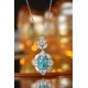 Ruif Jewelry Classic Design PT950 Platinum 4.56ct Lab Grown Paraiba Pendant And 3.034ct Lab Diamond Pendant Gemstone Jewelry