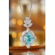 Ruif Jewelry Classic Design PT950 Platinum 4.56ct Lab Grown Paraiba Pendant And 3.034ct Lab Diamond Pendant Gemstone Jewelry