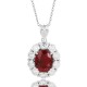 Ruif Jewelry Classic Design PT950 Platinum 3.72ct Lab Grown Ruby And 2.33ct Lab Grown Diamond Pendant Gemstone Jewelry