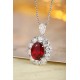 Ruif Jewelry Classic Design PT950 Platinum 3.72ct Lab Grown Ruby And 2.33ct Lab Grown Diamond Pendant Gemstone Jewelry