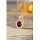 Ruif Jewelry Classic Design PT950 Platinum 3.72ct Lab Grown Ruby And 2.33ct Lab Grown Diamond Pendant Gemstone Jewelry