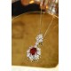 Ruif Jewelry Classic Design PT950 Platinum 3.72ct Lab Grown Ruby And 3.823ct Lab Grown Diamond Pendant Gemstone Jewelry