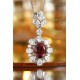 Ruif Jewelry Classic Design PT950 Platinum 3.72ct Lab Grown Ruby And 3.823ct Lab Grown Diamond Pendant Gemstone Jewelry