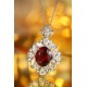 Ruif Jewelry Classic Design PT950 Platinum 5.48ct Lab Grown Ruby And 2.942ct Lab Grown Diamond Pendant Gemstone Jewelry