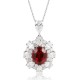 Ruif Jewelry Classic Design PT950 Platinum 5.43ct Lab Grown Ruby And 3.851ct Lab Grown Diamond Pendant Gemstone Jewelry