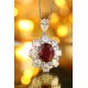 Ruif Jewelry Classic Design PT950 Platinum 5.43ct Lab Grown Ruby And 3.851ct Lab Grown Diamond Pendant Gemstone Jewelry