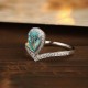 Ruif Jewelry Classic Design PT950  Platinum Ring 1.35ct Lab Grown Paraiba And 0.26ct Lab Grown Diamond Ring Wedding Bands