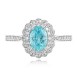 Ruif Jewelry Classic Design PT950 Platinum Ring 1.29ct Lab Grown Paraiba And 0.304ct Lab Grown Diamond Ring Wedding Bands Ruif Jewelry Classic Design PT950 Platinum Ring 1.29ct Lab Grown Paraiba And 0.304ct Lab Grown Diamond Ring Wedding Bands