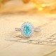 Ruif Jewelry Classic Design PT950 Platinum Ring 1.29ct Lab Grown Paraiba And 0.304ct Lab Grown Diamond Ring Wedding Bands Ruif Jewelry Classic Design PT950 Platinum Ring 1.29ct Lab Grown Paraiba And 0.304ct Lab Grown Diamond Ring Wedding Bands