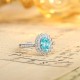Ruif Jewelry Classic Design PT950 Platinum Ring 1.29ct Lab Grown Paraiba And 0.304ct Lab Grown Diamond Ring Wedding Bands Ruif Jewelry Classic Design PT950 Platinum Ring 1.29ct Lab Grown Paraiba And 0.304ct Lab Grown Diamond Ring Wedding Bands
