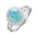 Ruif Jewelry Classic Design PT950 Platinum Ring 2.92ct Lab Grown Paraiba And 0.62ct Lab Grown Diamond Ring Wedding Bands Ruif Jewelry Classic Design PT950 Platinum Ring 2.92ct Lab Grown Paraiba And 0.62ct Lab Grown Diamond Ring Wedding Bands