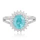 Ruif Jewelry Classic Design PT950 Platinum Ring 2.92ct Lab Grown Paraiba And 0.62ct Lab Grown Diamond Ring Wedding Bands Ruif Jewelry Classic Design PT950 Platinum Ring 2.92ct Lab Grown Paraiba And 0.62ct Lab Grown Diamond Ring Wedding Bands