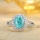 Ruif Jewelry Classic Design PT950 Platinum Ring 2.92ct Lab Grown Paraiba And 0.62ct Lab Grown Diamond Ring Wedding Bands Ruif Jewelry Classic Design PT950 Platinum Ring 2.92ct Lab Grown Paraiba And 0.62ct Lab Grown Diamond Ring Wedding Bands