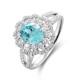 Ruif Jewelry Classic Design PT950 Platinum Ring 2.25ct Lab Grown Paraiba And 0.664ct Lab Grown Diamond Ring Wedding Bands Ruif Jewelry Classic Design PT950 Platinum Ring 2.25ct Lab Grown Paraiba And 0.664ct Lab Grown Diamond Ring Wedding Bands