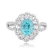 Ruif Jewelry Classic Design PT950 Platinum Ring 2.25ct Lab Grown Paraiba And 0.664ct Lab Grown Diamond Ring Wedding Bands Ruif Jewelry Classic Design PT950 Platinum Ring 2.25ct Lab Grown Paraiba And 0.664ct Lab Grown Diamond Ring Wedding Bands