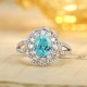 Ruif Jewelry Classic Design PT950 Platinum Ring 2.25ct Lab Grown Paraiba And 0.664ct Lab Grown Diamond Ring Wedding Bands Ruif Jewelry Classic Design PT950 Platinum Ring 2.25ct Lab Grown Paraiba And 0.664ct Lab Grown Diamond Ring Wedding Bands