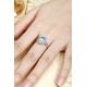 Ruif Jewelry Classic Design PT950 Platinum Ring 2.25ct Lab Grown Paraiba And 0.664ct Lab Grown Diamond Ring Wedding Bands Ruif Jewelry Classic Design PT950 Platinum Ring 2.25ct Lab Grown Paraiba And 0.664ct Lab Grown Diamond Ring Wedding Bands