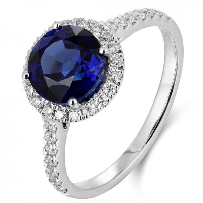 Ruif Jewelry Classic Design PT950 Platinum 3.02ct Lab Grown Sapphire And 0.42ct Lab Grown Diamond Ring Wedding Bands