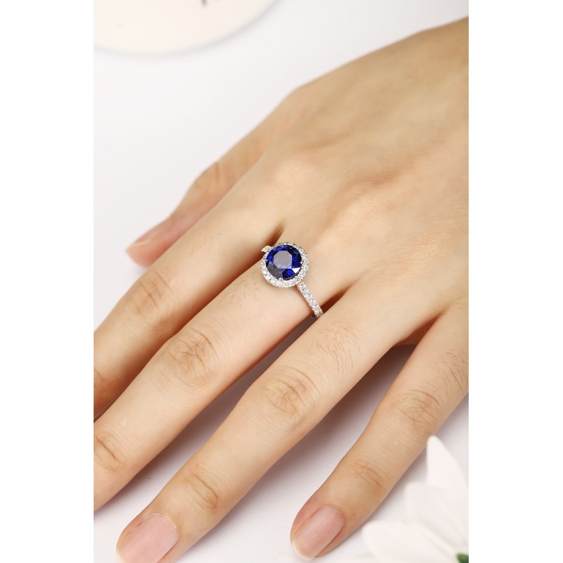 Ruif Jewelry Classic Design PT950 Platinum 3.02ct Lab Grown Sapphire And 0.42ct Lab Grown Diamond Ring Wedding Bands Ruif Jewelry Classic Design PT950 Platinum 3.02ct Lab Grown Sapphire And 0.42ct Lab Grown Diamond Ring Wedding Bands