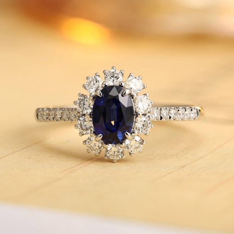 Ruif Jewelry Classic Design PT950 Platinum 1.05ct Lab Grown Sapphire And 0.54ct Lab Grown Diamond Ring Wedding Bands Ruif Jewelry Classic Design PT950 Platinum 1.05ct Lab Grown Sapphire And 0.54ct Lab Grown Diamond Ring Wedding Bands