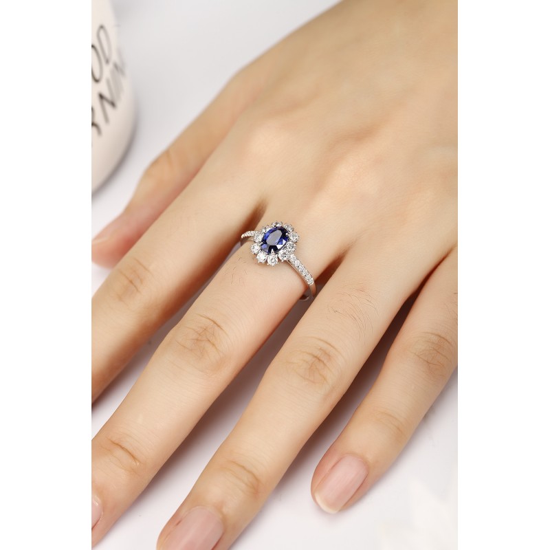 Ruif Jewelry Classic Design PT950 Platinum 1.05ct Lab Grown Sapphire And 0.54ct Lab Grown Diamond Ring Wedding Bands Ruif Jewelry Classic Design PT950 Platinum 1.05ct Lab Grown Sapphire And 0.54ct Lab Grown Diamond Ring Wedding Bands