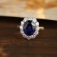 Ruif Jewelry Classic Design PT950 Platinum 3.69ct Lab Grown Sapphire And 1.097ct Lab Grown Diamond Ring Wedding Bands Ruif Jewelry Classic Design PT950 Platinum 3.69ct Lab Grown Sapphire And 1.097ct Lab Grown Diamond Ring Wedding Bands