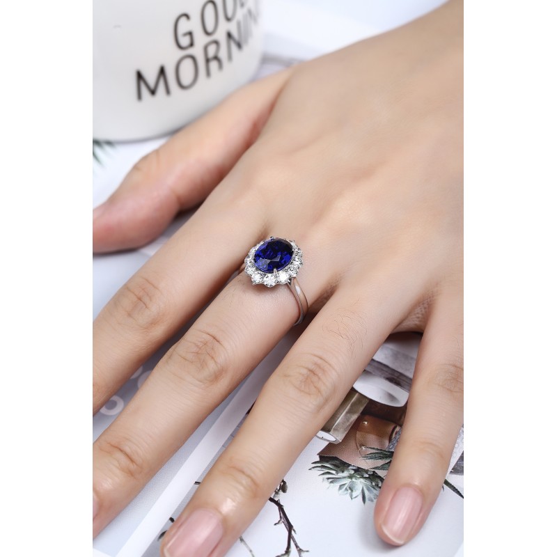 Ruif Jewelry Classic Design PT950 Platinum 3.69ct Lab Grown Sapphire And 1.097ct Lab Grown Diamond Ring Wedding Bands Ruif Jewelry Classic Design PT950 Platinum 3.69ct Lab Grown Sapphire And 1.097ct Lab Grown Diamond Ring Wedding Bands