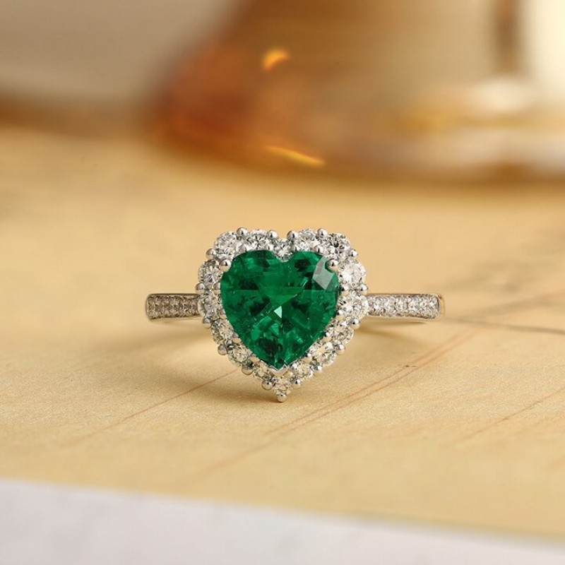 Ruif Jewelry Classic Design PT950 Platinum Ring 1.26ct Lab Grown Emerald and 0.40ct Lab Grown Diamond Ring Gemstone Jewelry Ruif Jewelry Classic Design PT950 Platinum Ring 1.26ct Lab Grown Emerald and 0.40ct Lab Grown Diamond Ring Gemstone Jewelry