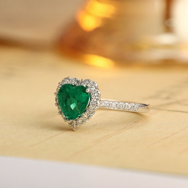 Ruif Jewelry Classic Design PT950 Platinum Ring 1.26ct Lab Grown Emerald and 0.40ct Lab Grown Diamond Ring Gemstone Jewelry Ruif Jewelry Classic Design PT950 Platinum Ring 1.26ct Lab Grown Emerald and 0.40ct Lab Grown Diamond Ring Gemstone Jewelry