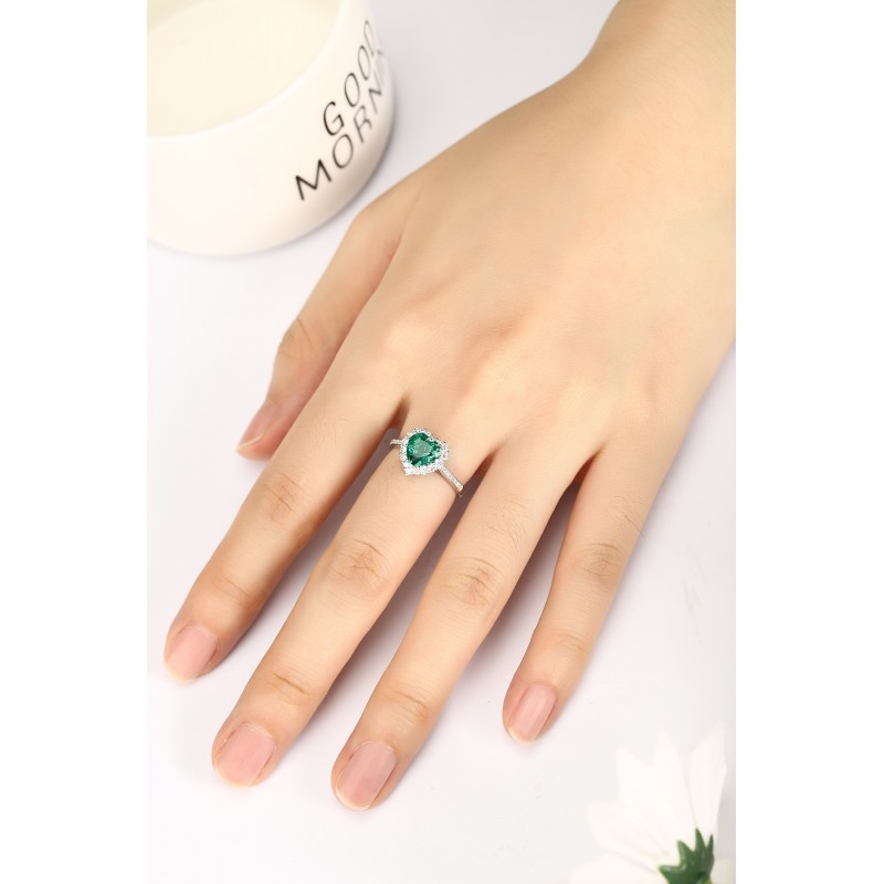 Ruif Jewelry Classic Design PT950 Platinum Ring 1.26ct Lab Grown Emerald and 0.40ct Lab Grown Diamond Ring Gemstone Jewelry Ruif Jewelry Classic Design PT950 Platinum Ring 1.26ct Lab Grown Emerald and 0.40ct Lab Grown Diamond Ring Gemstone Jewelry