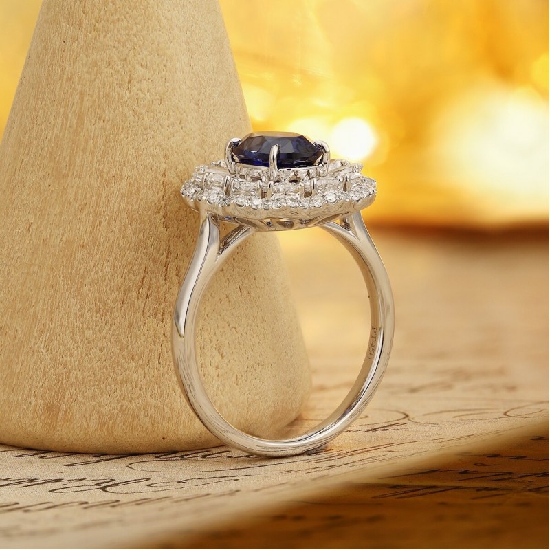 Ruif Jewelry Classic Design PT950 Platinum 1.53ct Lab Grown Sapphire And 0.843ct Lab Grown Diamond Ring Wedding Bands Ruif Jewelry Classic Design PT950 Platinum 1.53ct Lab Grown Sapphire And 0.843ct Lab Grown Diamond Ring Wedding Bands
