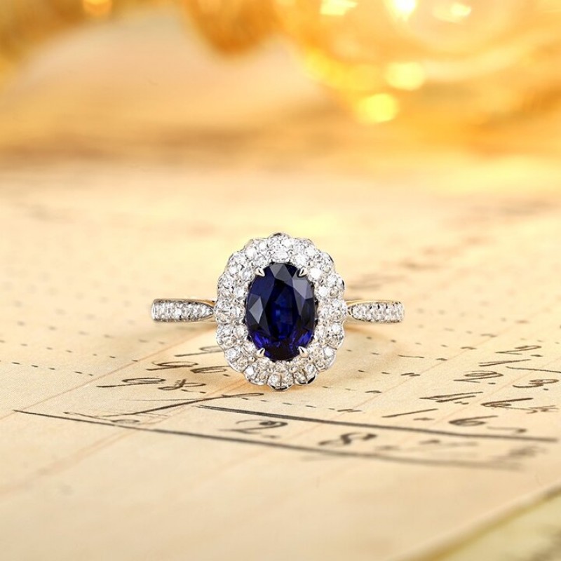 Ruif Jewelry Classic Design PT950 Platinum 1.08ct Lab Grown Sapphire And 0.304ct Lab Grown Diamond Ring Wedding Bands Ruif Jewelry Classic Design PT950 Platinum 1.08ct Lab Grown Sapphire And 0.304ct Lab Grown Diamond Ring Wedding Bands