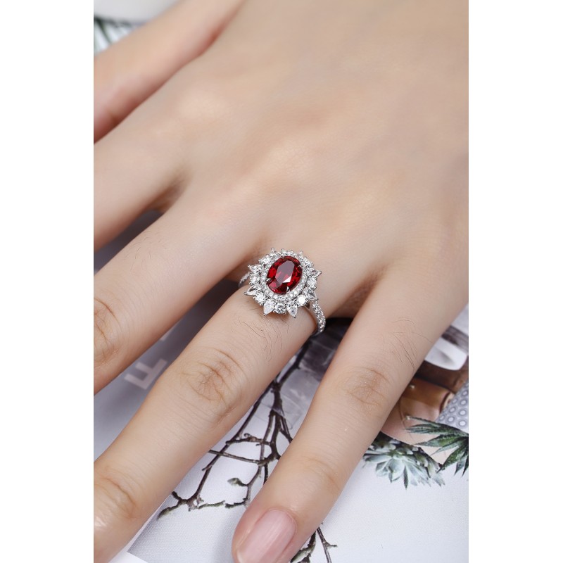 Ruif Jewelry Classic Design PT950 Platinum 1.76ct Lab Grown Ruby And 0.915ct Lab Grown Diamond Ring Wedding Bands Ruif Jewelry Classic Design PT950 Platinum 1.76ct Lab Grown Ruby And 0.915ct Lab Grown Diamond Ring Wedding Bands