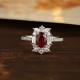Ruif Jewelry Classic Design PT950 Platinum 1.08ct Lab Grown Ruby And 0.715ct Lab Grown Diamond Ring Wedding Bands Ruif Jewelry Classic Design PT950 Platinum 1.08ct Lab Grown Ruby And 0.715ct Lab Grown Diamond Ring Wedding Bands