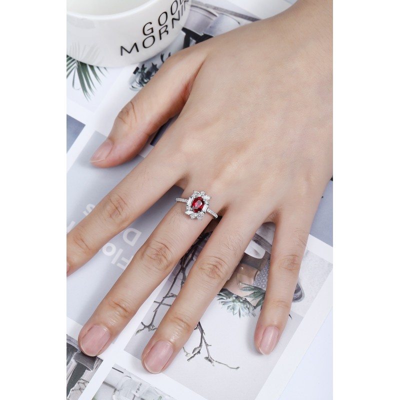 Ruif Jewelry Classic Design PT950 Platinum 1.08ct Lab Grown Ruby And 0.715ct Lab Grown Diamond Ring Wedding Bands Ruif Jewelry Classic Design PT950 Platinum 1.08ct Lab Grown Ruby And 0.715ct Lab Grown Diamond Ring Wedding Bands