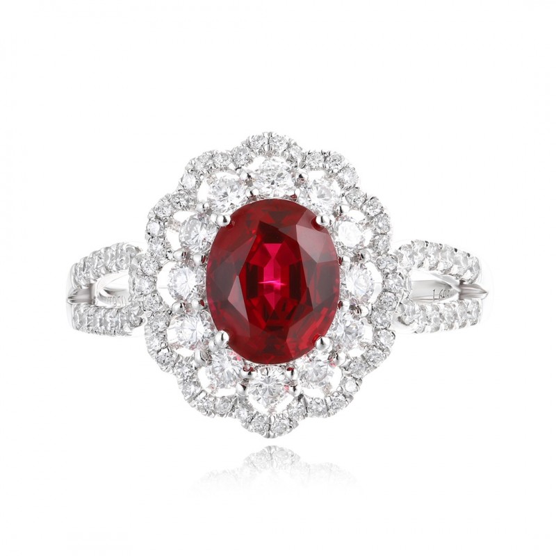 Ruif Jewelry Classic Design PT950 Platinum 1.61ct Lab Grown Ruby And 0.67ct Lab Grown Diamond Ring Wedding Bands Ruif Jewelry Classic Design PT950 Platinum 1.61ct Lab Grown Ruby And 0.67ct Lab Grown Diamond Ring Wedding Bands