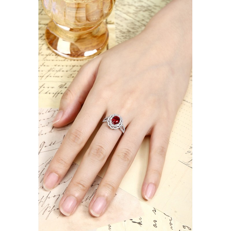 Ruif Jewelry Classic Design PT950 Platinum 1.61ct Lab Grown Ruby And 0.67ct Lab Grown Diamond Ring Wedding Bands Ruif Jewelry Classic Design PT950 Platinum 1.61ct Lab Grown Ruby And 0.67ct Lab Grown Diamond Ring Wedding Bands