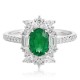 Ruif Jewelry Classic Design PT950 Platinum Ring 0.73ct Lab Grown Emerald and 0.69ct Lab Grown Diamond Ring Gemstone Jewelry