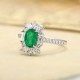 Ruif Jewelry Classic Design PT950 Platinum Ring 0.73ct Lab Grown Emerald and 0.69ct Lab Grown Diamond Ring Gemstone Jewelry